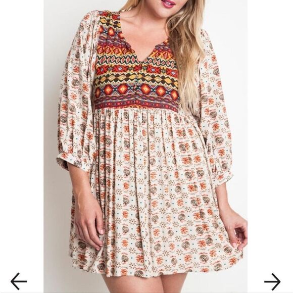 Umgee Boho Tunic Dress Medium - Picture 1 of 9
